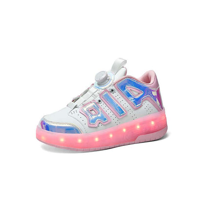 Air Pink LED Shoes with Wheel - Roller Skates USB Rechargeable